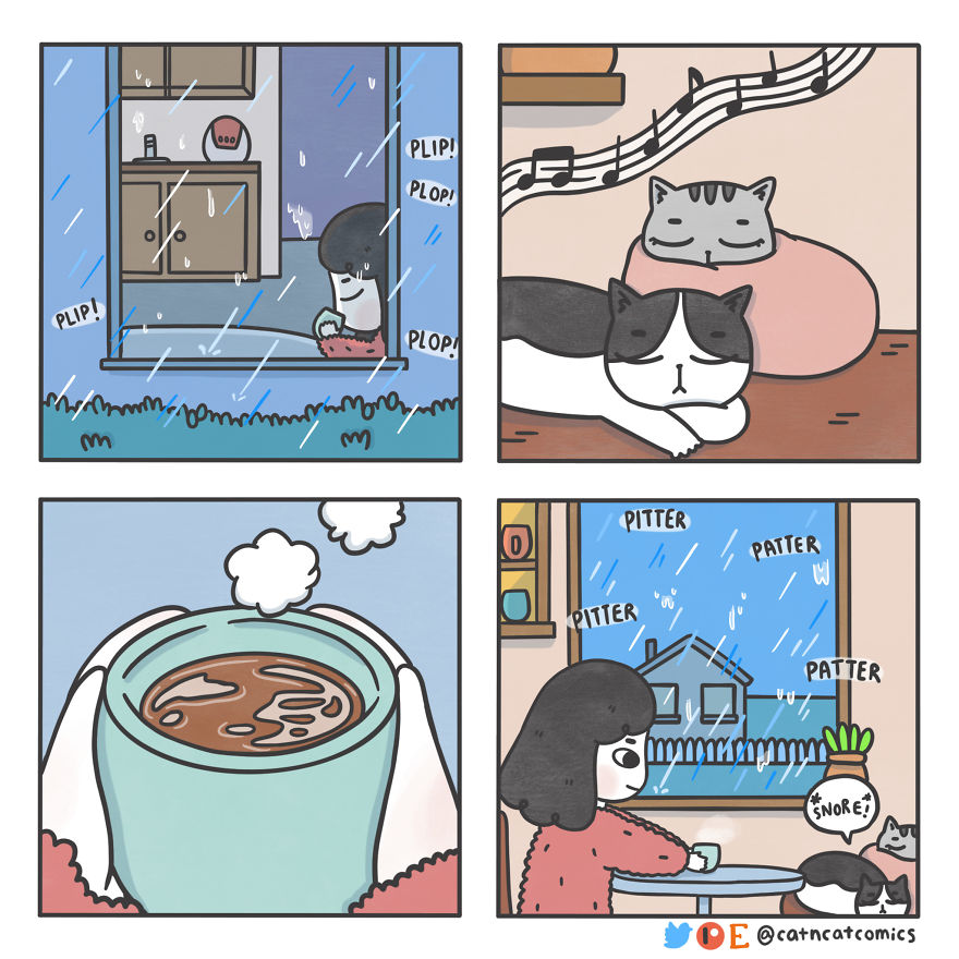 I Make Wholesome Comics About Two Rescue Cats And Their Human Who Understands Cat-Speak