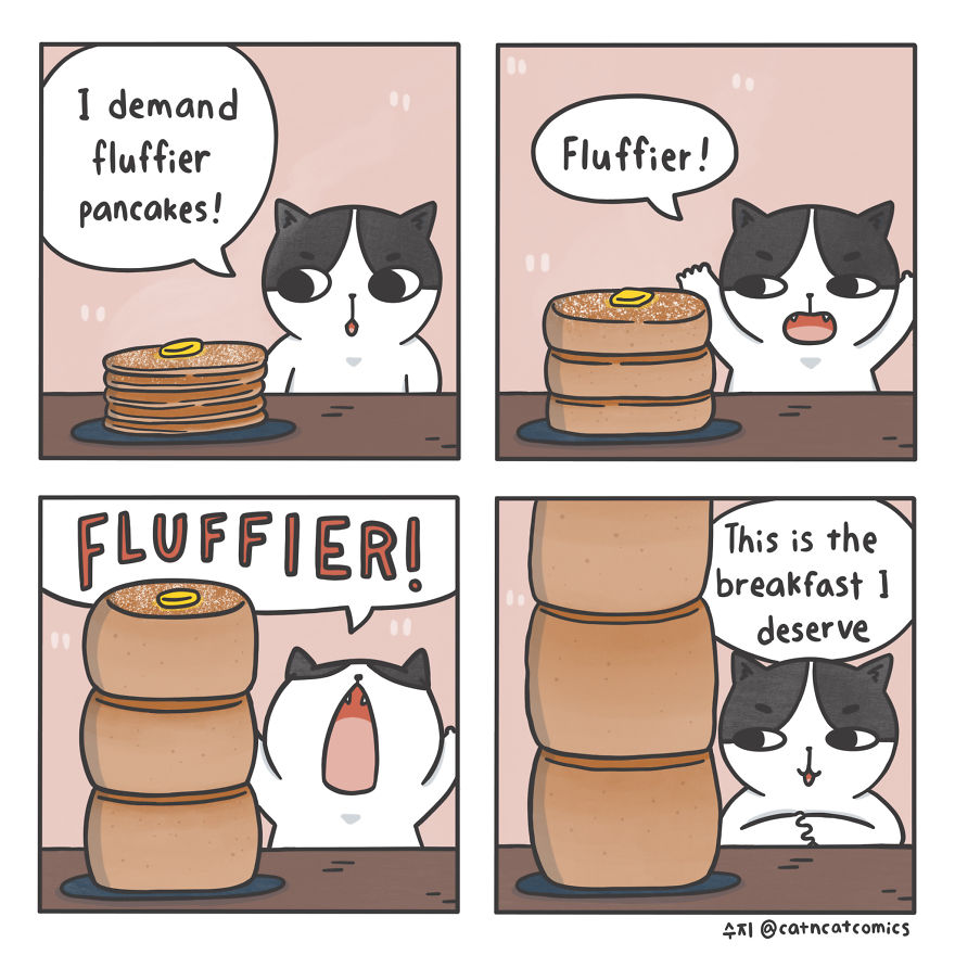 I Make Wholesome Comics About Two Rescue Cats And Their Human Who Understands Cat-Speak