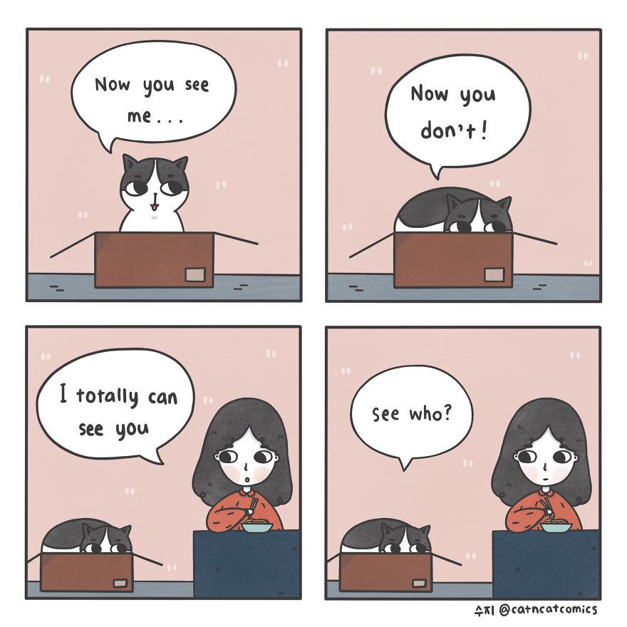 I Make Wholesome Comics About Two Rescue Cats And Their Human Who Understands Cat-Speak