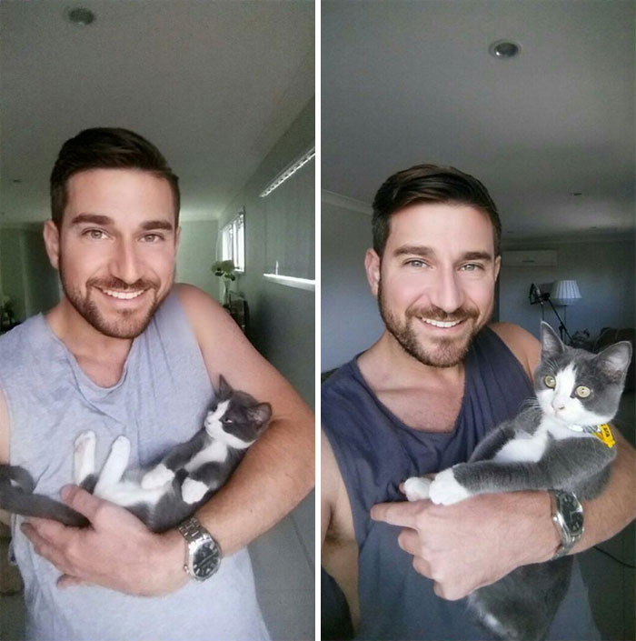 People Are Sharing Before And After Adoption Pictures Of Their Cats And It&#8217;s Heartwarming (35 Pics)