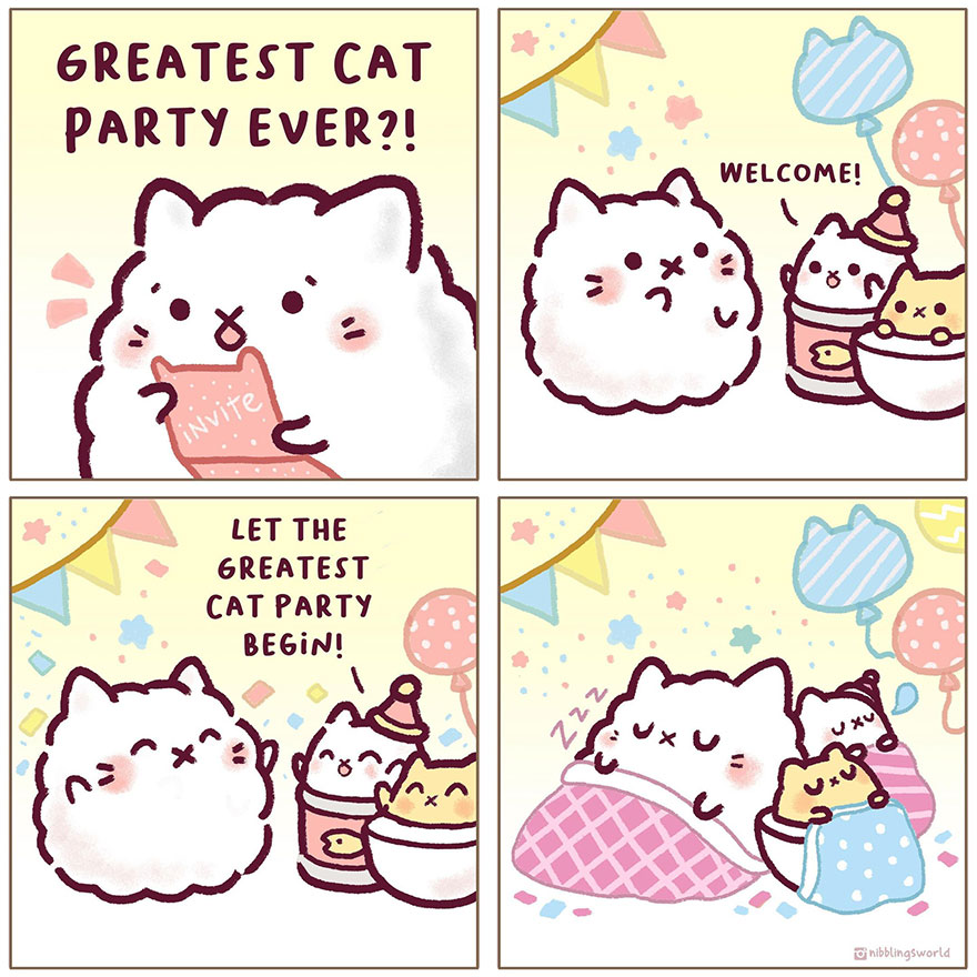 I Make Wholesome Comics About Our Pets That Are Heavily Inspired By The Antics Of The Stray Cats That We Have Adopted (60 Pics)