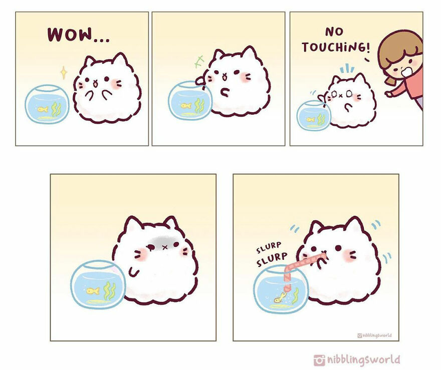 I Make Wholesome Comics About Our Pets That Are Heavily Inspired By The Antics Of The Stray Cats That We Have Adopted (60 Pics)