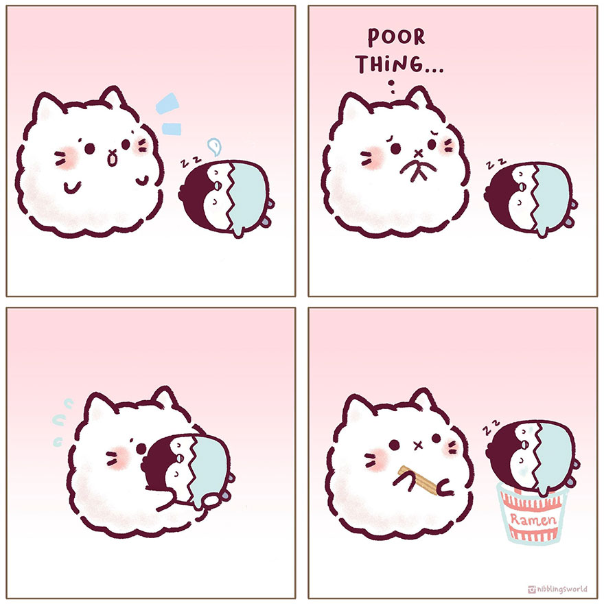 I Make Wholesome Comics About Our Pets That Are Heavily Inspired By The Antics Of The Stray Cats That We Have Adopted (60 Pics)
