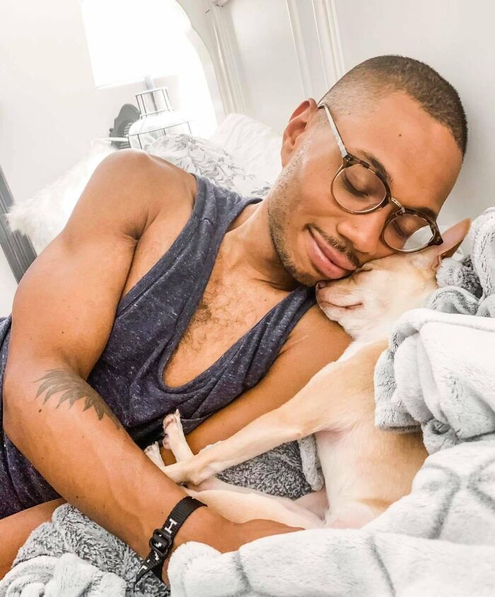 &#8220;I Don&#8217;t Like Small Dogs&#8221; Guy Is Won Over By A Sneaky Chihuahua Which He Now Tucks In To Sleep Every Night