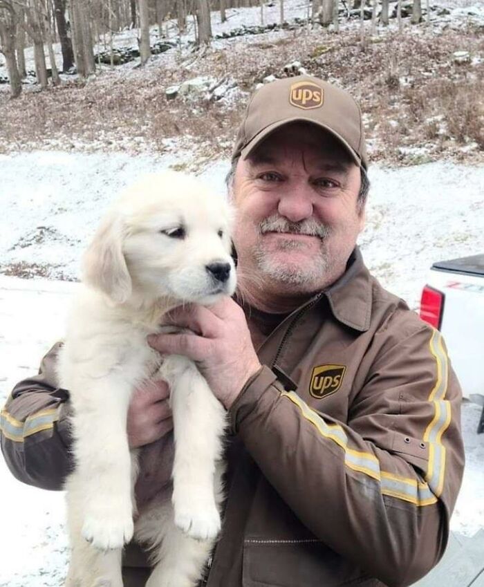 35 Times UPS Drivers Were Lucky To Meet Dogs On Their Routes And Shared The Pics On This Group (New Pics)