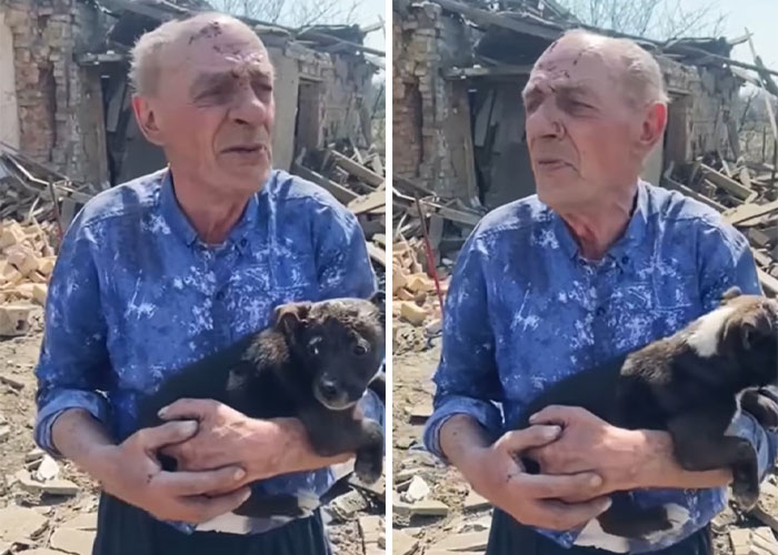 Ukrainian Policemen Pull Puppy Out Of Rubble And Return It To 77-Year-Old Owner Who&rsquo;d Lost Everything Else