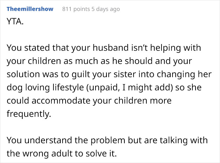 Woman Wants Childfree Sister To Babysit Her Kids, Asks Her To Stop Fostering Dogs