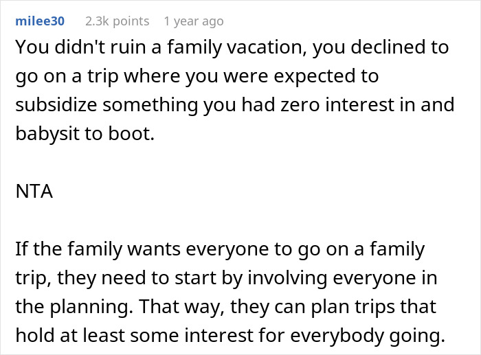 Childless Couple Get Accused Of &#8216;Ruining&#8217; A Family Vacation By Not Going, Find Out They Were Expected To Babysit