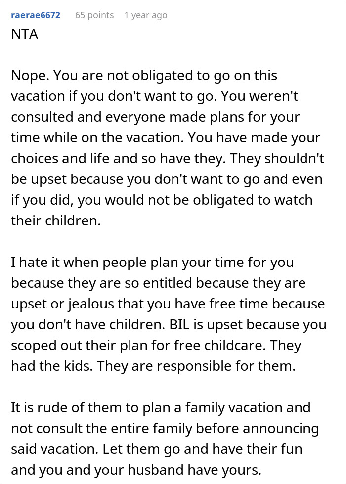 Childless Couple Get Accused Of &#8216;Ruining&#8217; A Family Vacation By Not Going, Find Out They Were Expected To Babysit