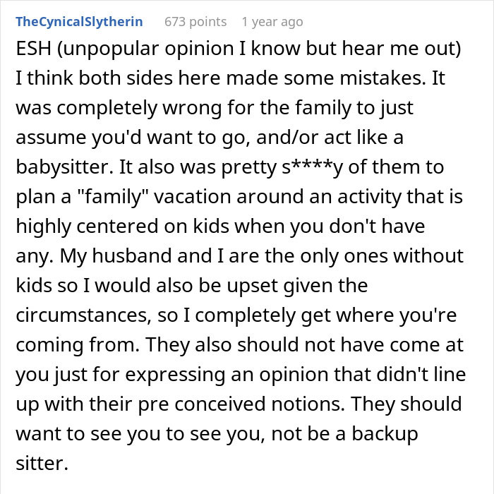 Childless Couple Get Accused Of &#8216;Ruining&#8217; A Family Vacation By Not Going, Find Out They Were Expected To Babysit