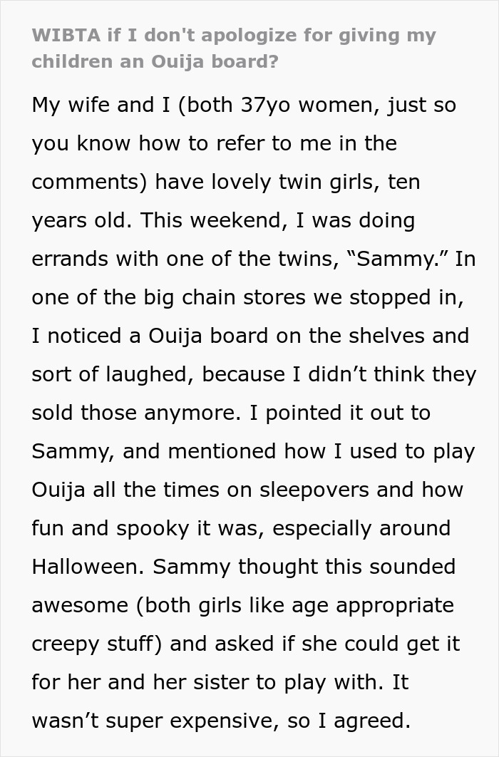 Elderly Neighbor Wants An Apology From Mom After She Laughs At Her Warnings About Kids’ Ouija Board