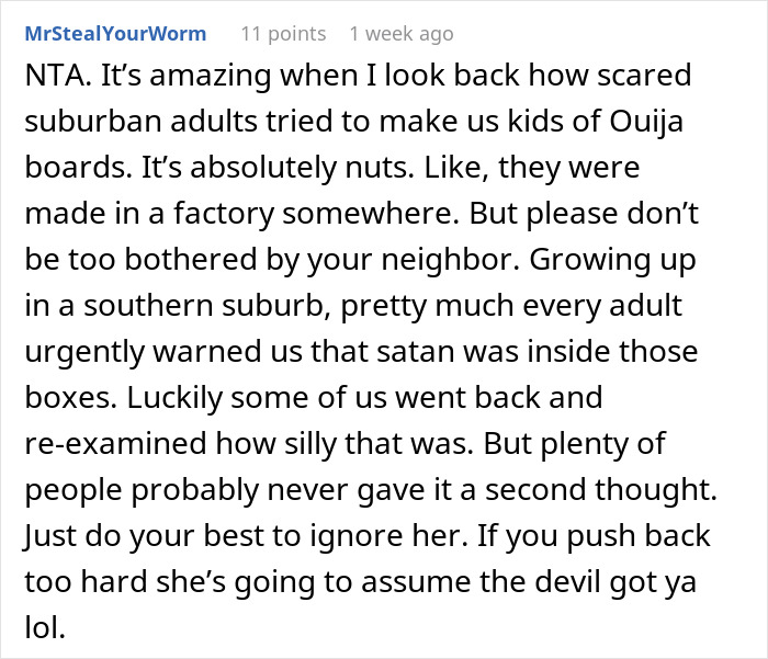 Elderly Neighbor Wants An Apology From Mom After She Laughs At Her Warnings About Kids’ Ouija Board