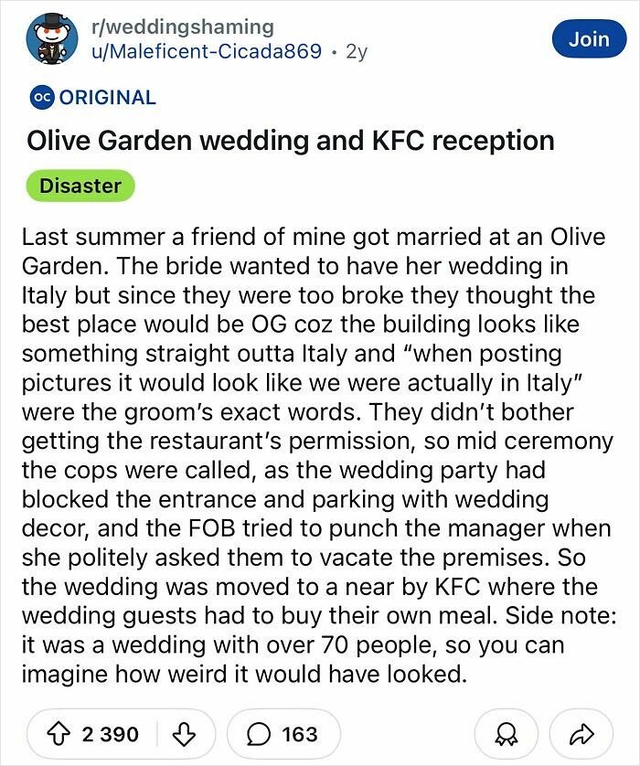 60 Of The Most Tacky And Chaotic Wedding People Have Ever Attended