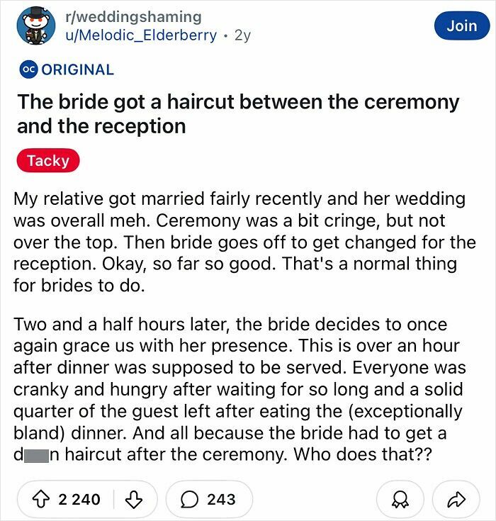 60 Of The Most Tacky And Chaotic Wedding People Have Ever Attended