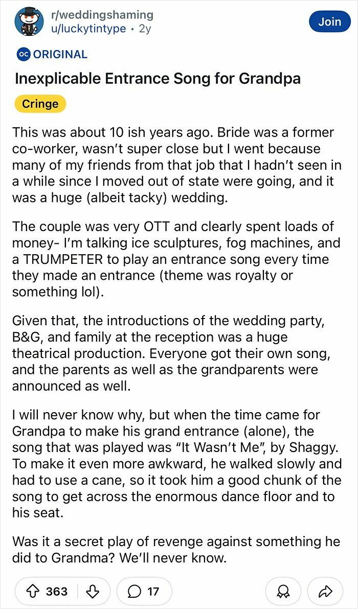 60 Of The Most Tacky And Chaotic Wedding People Have Ever Attended