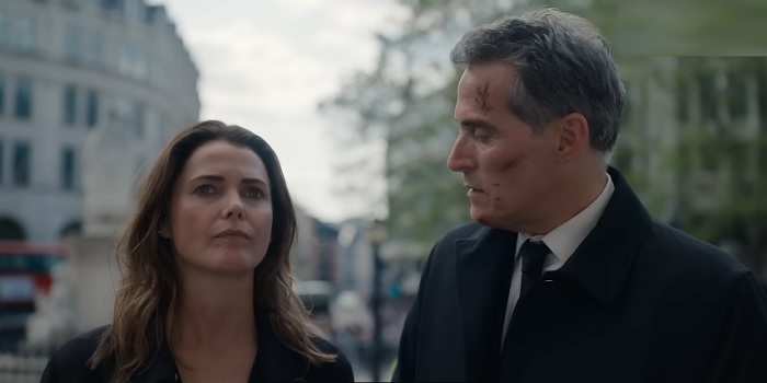Keri Russell and Rufus Sewell in The Diplomat Season 2