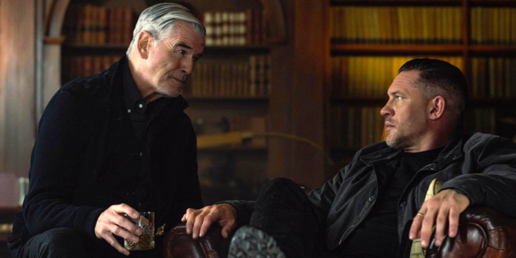 Pierce Brosnan and Tom Hardy in MobLand (2025)