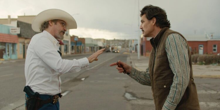Joaquin Phoenix and Pedro Pascal in Eddington Joaquin Phoenix and Pedro Pascal in Eddington