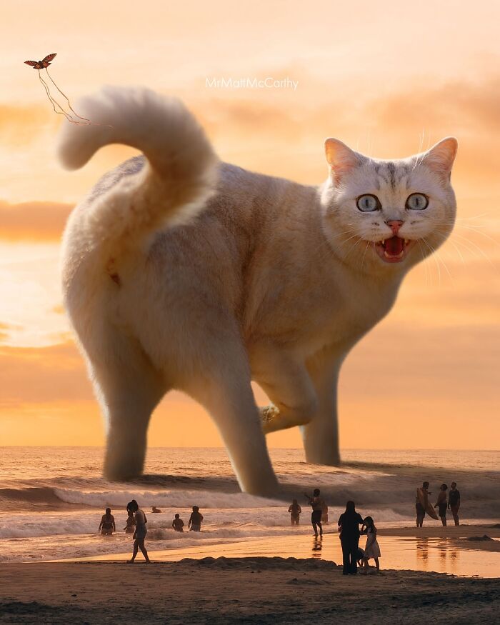 Artist Imagines Surreal Parallel Universe Where Giant Cats Reign, And Here Are 55 New Pieces