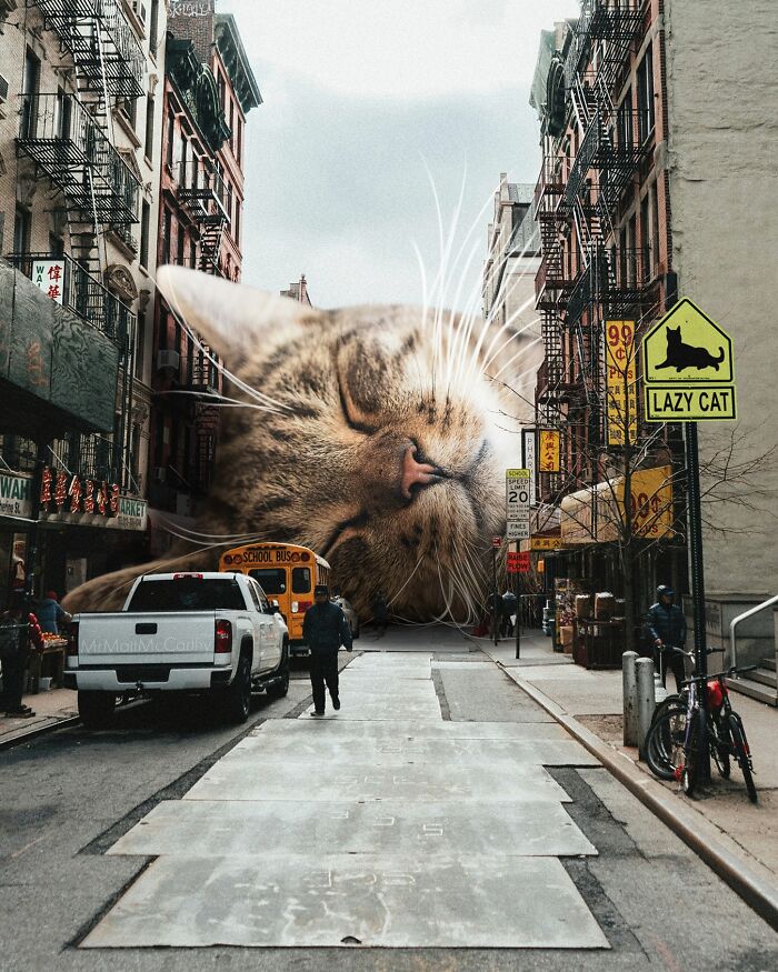 Artist Imagines Surreal Parallel Universe Where Giant Cats Reign, And Here Are 55 New Pieces