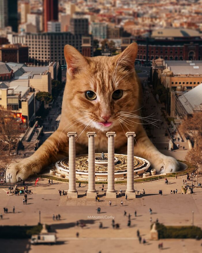 Artist Imagines Surreal Parallel Universe Where Giant Cats Reign, And Here Are 55 New Pieces