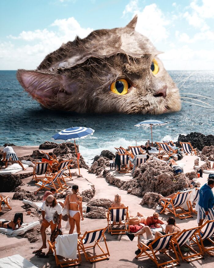 Artist Imagines Surreal Parallel Universe Where Giant Cats Reign, And Here Are 55 New Pieces