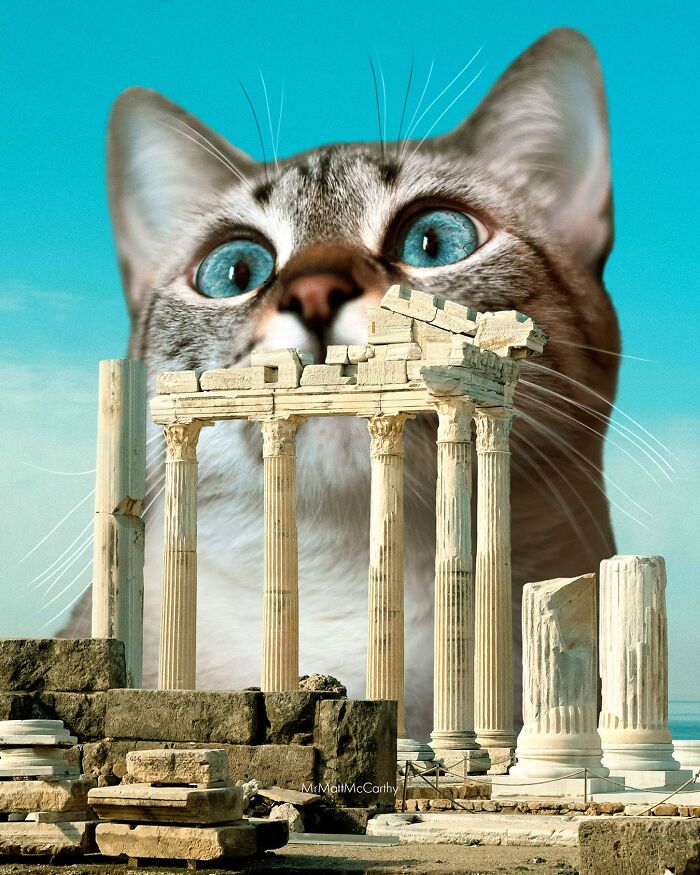 Artist Imagines Surreal Parallel Universe Where Giant Cats Reign, And Here Are 55 New Pieces