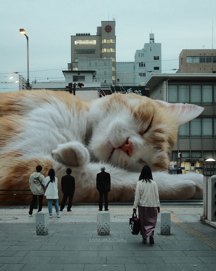 Artist Imagines Surreal Parallel Universe Where Giant Cats Reign, And Here Are 55 New Pieces