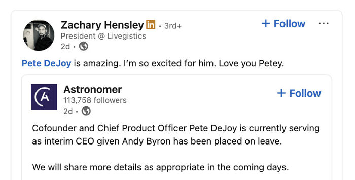 Astronomer Interim CEO Responds To Coldplay Kiss Cam Controversy After Andy Byron Resigns