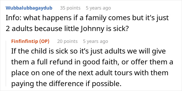“AITA For Refusing A ‘Child Free’ Couple On A Tour Group For Families?”