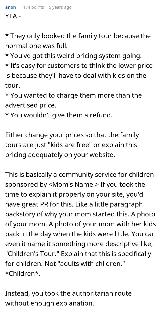 “AITA For Refusing A ‘Child Free’ Couple On A Tour Group For Families?”