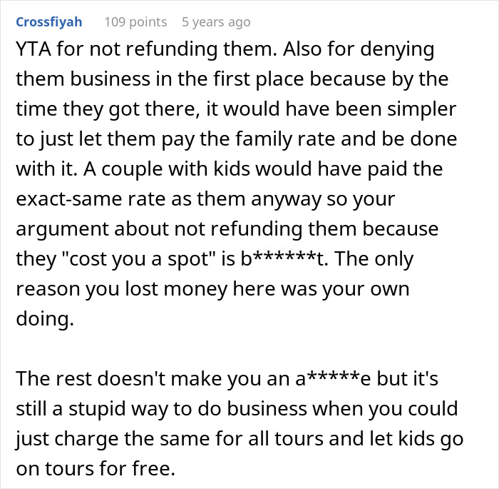 “AITA For Refusing A ‘Child Free’ Couple On A Tour Group For Families?”