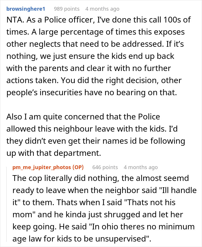 “[Am I The Jerk] For Calling The Police On A 2YO Child Running Around My Neighborhood Unsupervised?”