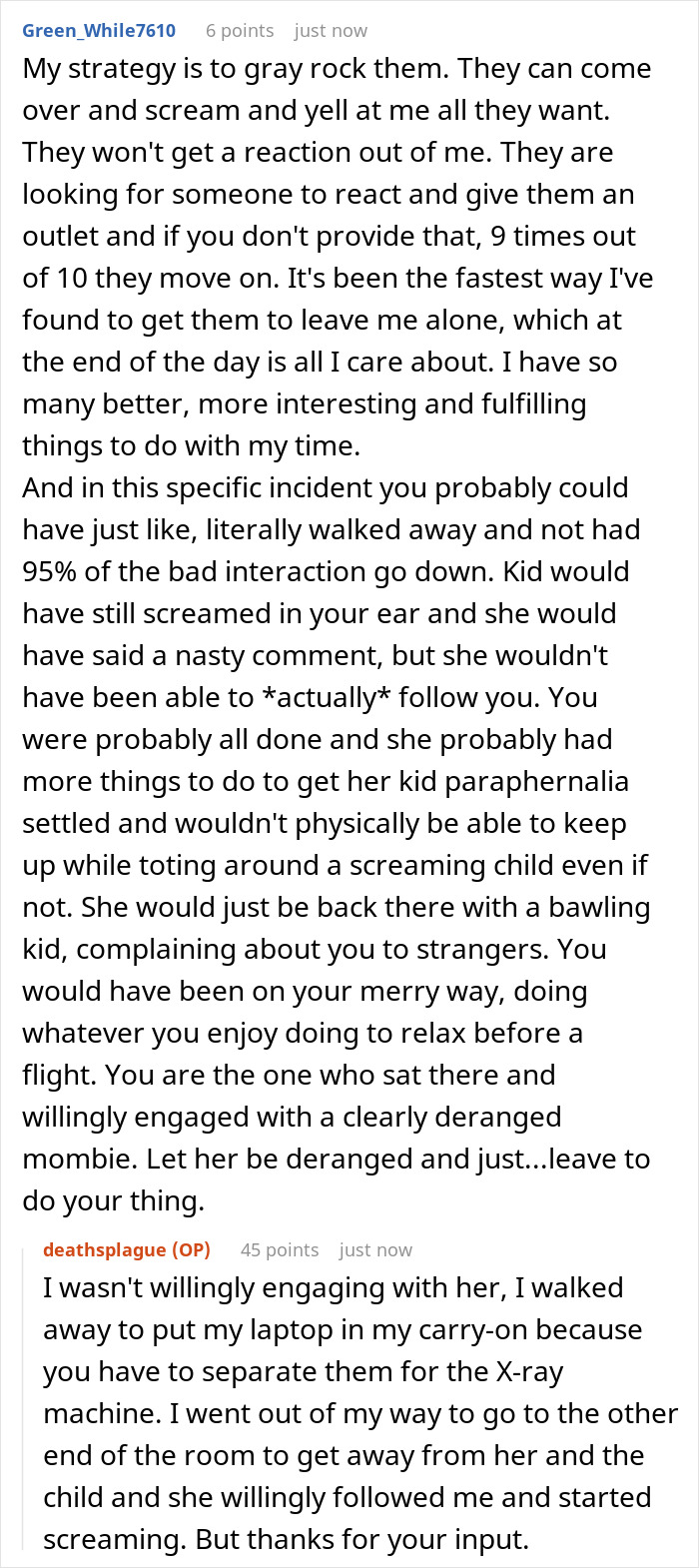 Woman Tries To Survive TSA At 7AM, Gets Ambushed By Rude Mom With Opinions And A Megaphone Kid