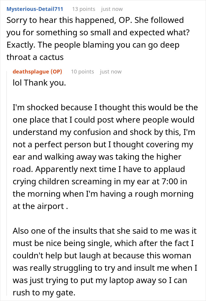 Woman Tries To Survive TSA At 7AM, Gets Ambushed By Rude Mom With Opinions And A Megaphone Kid