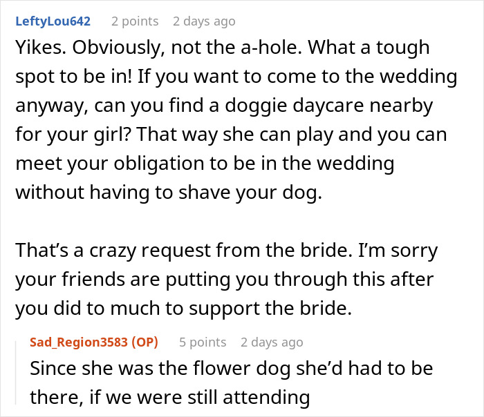Bridesmaid Expected To Shave Her Dog For Bestie&#8217;s Wedding, Chooses To Be A No-Show Instead