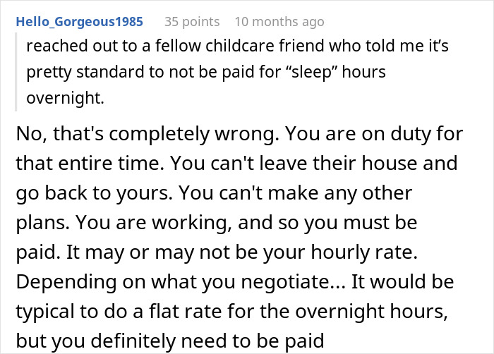 Sitter Refuses 20-Hour Sitting Gig After Being Told They’d Only Be Paid For Awake Time