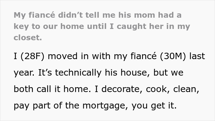 Woman Finds MIL Hiding In Her Closet, Fiancé Defends Her Right To Be &#8220;Involved&#8221;