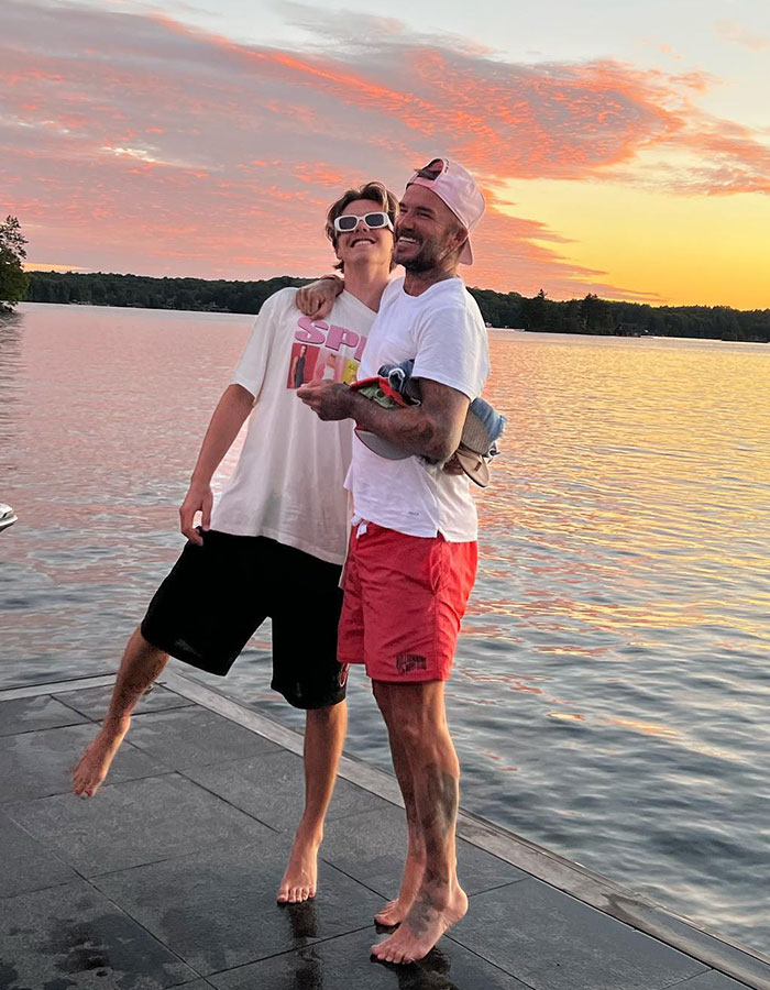 Cruz Beckham&#8217;s Bulge Goes Viral After He Parodies Dad David&#8217;s Famous Speedo Shot