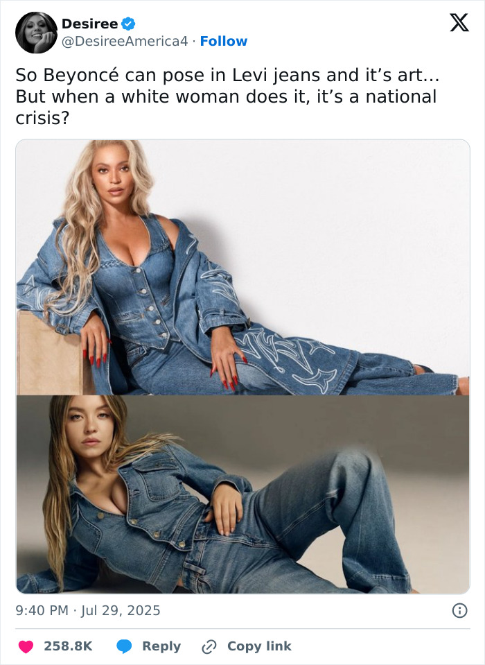 Beyoncé Pulled In As Sydney Sweeney “Genes” Ad Continues to Roil America