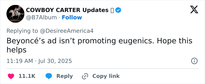 Beyoncé Pulled In As Sydney Sweeney “Genes” Ad Continues to Roil America