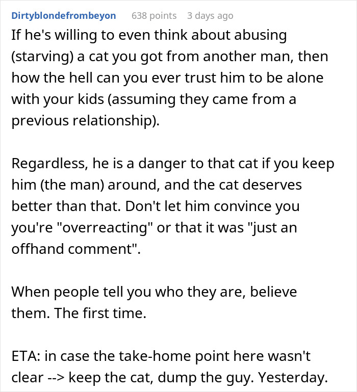 Controlling BF Wants Woman To Get Rid Of Her Cat, She Bails On The Relationship Instead