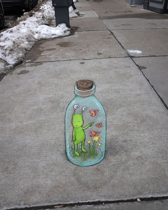 62 Doodled Creatures That Popped Up In Unexpected Places, By David Zinn (New Pics)