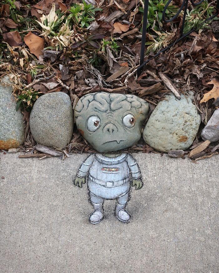 62 Doodled Creatures That Popped Up In Unexpected Places, By David Zinn (New Pics)