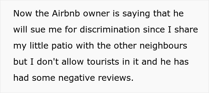 Homeowner Kicks Out Neighbor’s Airbnb Guests From His Patio, Get Accused Of Discrimination