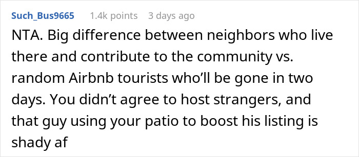 Homeowner Kicks Out Neighbor’s Airbnb Guests From His Patio, Get Accused Of Discrimination