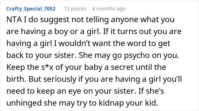 Pregnant Woman Scared Of Sister Who Is A Mom Of 6 Boys In The Case Her Baby Is A Girl