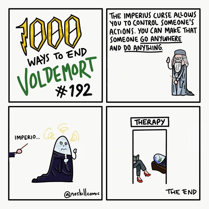 50 Harry Potter Comics By No Skill Comic That Outline 1,000 Ways To Defeat Voldemort