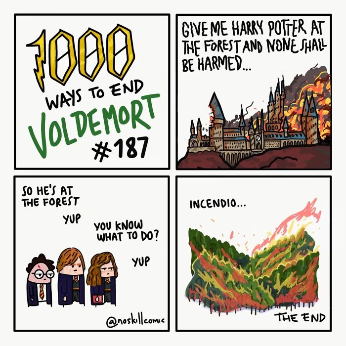 50 Harry Potter Comics By No Skill Comic That Outline 1,000 Ways To Defeat Voldemort