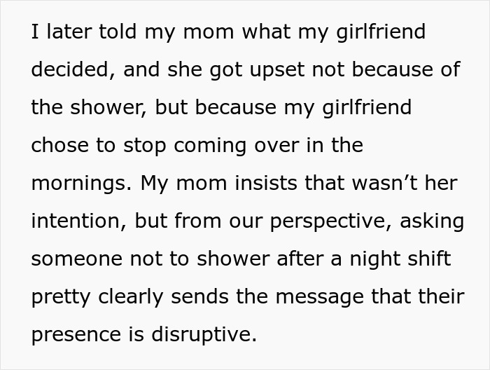 Woman Quietly Stops Visiting BF After His Housemate Complains About Her Showering, Causes Family Drama